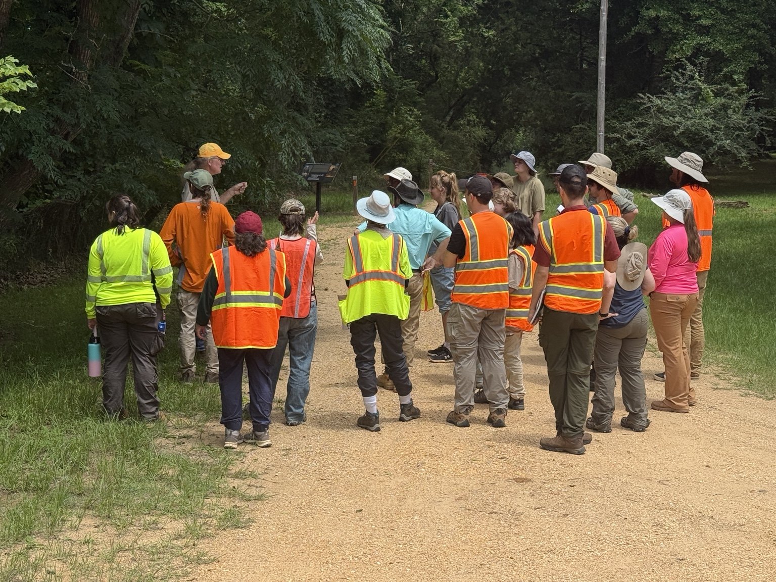 Program participants and instructors gathered for field instruction at Old Cahawba